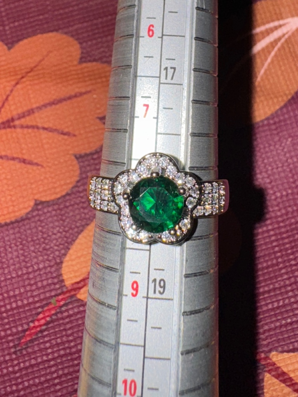 White Gold Filled Emerald CZ Ring
